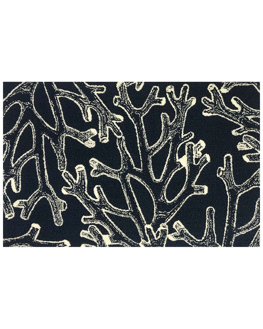 The Rug Market Coral Outline 30x48in Doormat In Indigo