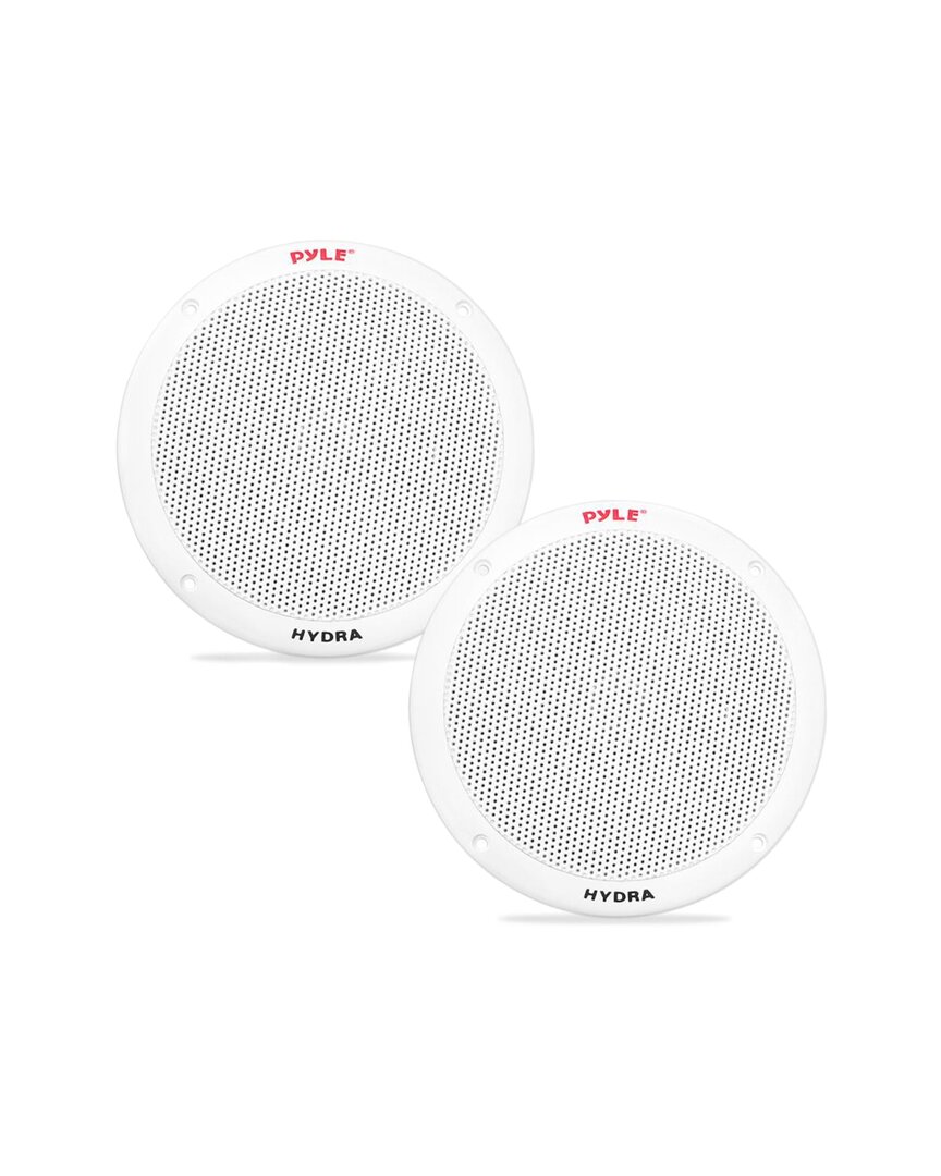 Pyle Dual 6.5in Waterproof Marine Speakers In White