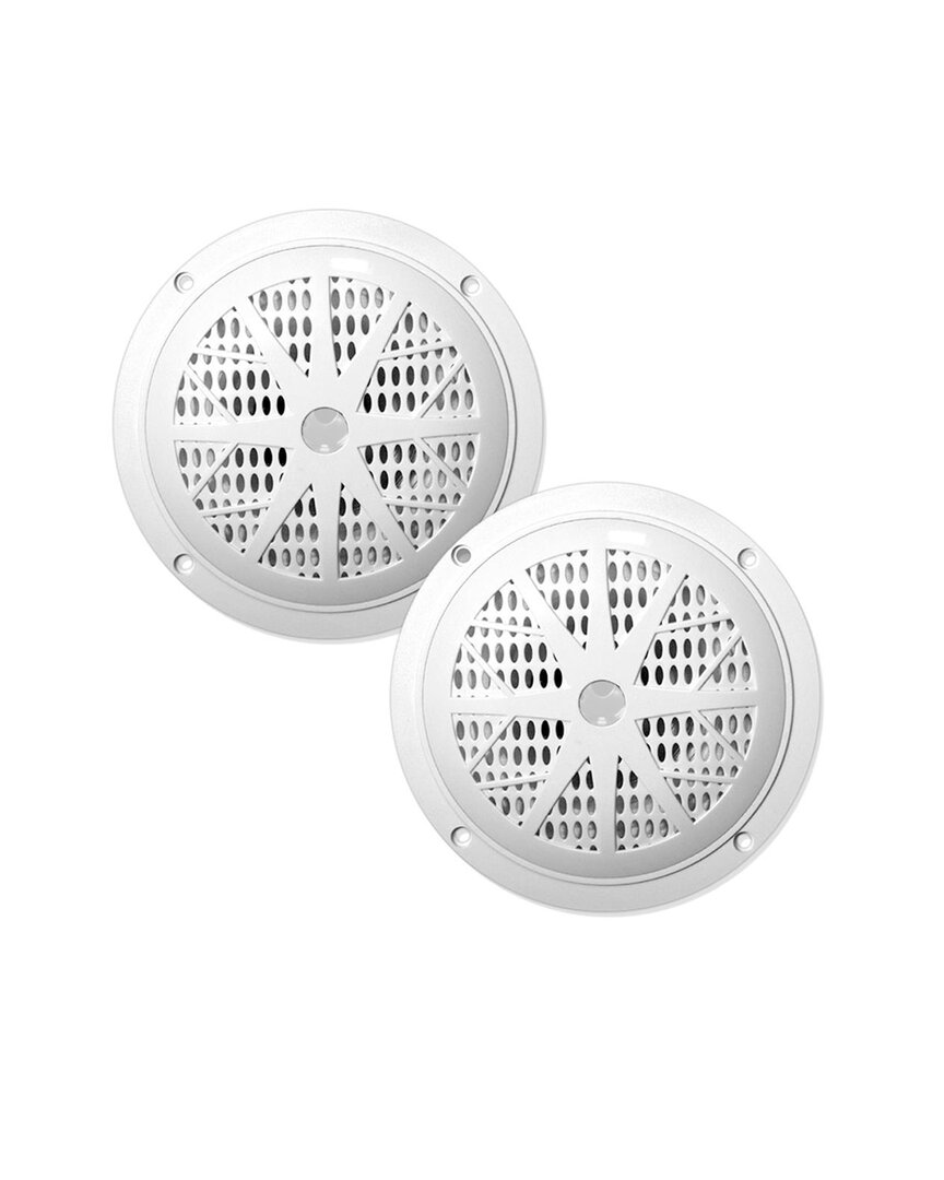 Pyle 4in Dual Cone Waterproof Stereo Speaker System In White