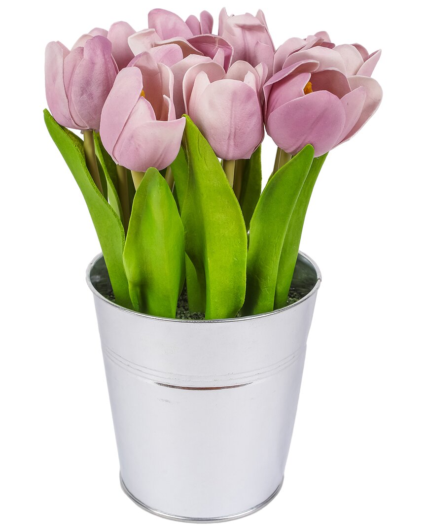 National Tree Company 9in Mauve Tulip Bouquet In Mauve