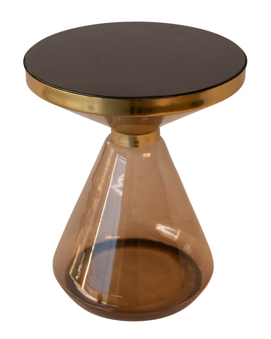 Sagebrook Home Hourglass Side Table In Gold