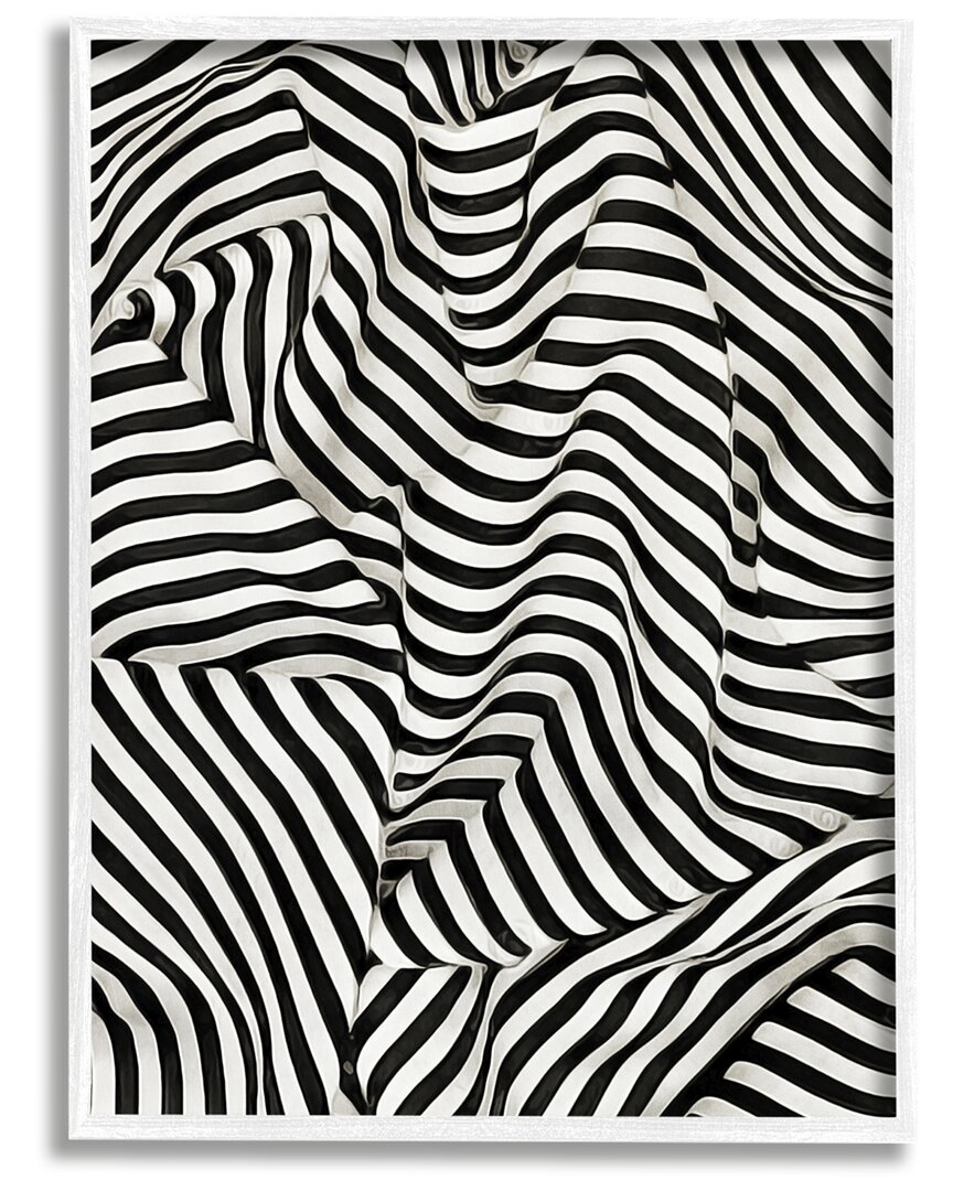 Stupell Folded Striped Drapery Pattern Framed Giclee Wall Art By Ashley Aldridge