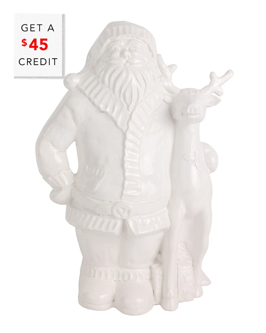 Vietri Pietra Natale Figural Santa With Deer With $45 Credit