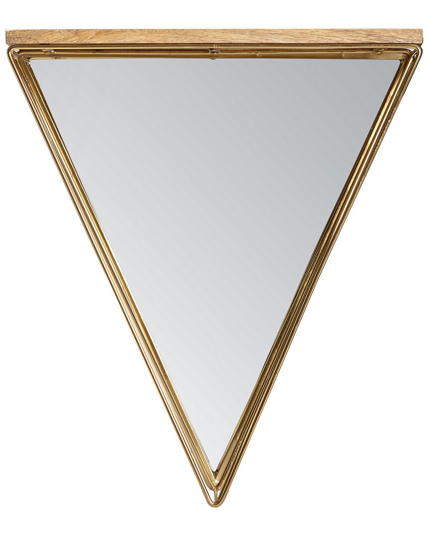 Shop Fetco Gatana Gold Triangle Shelf Mirror In Metallic