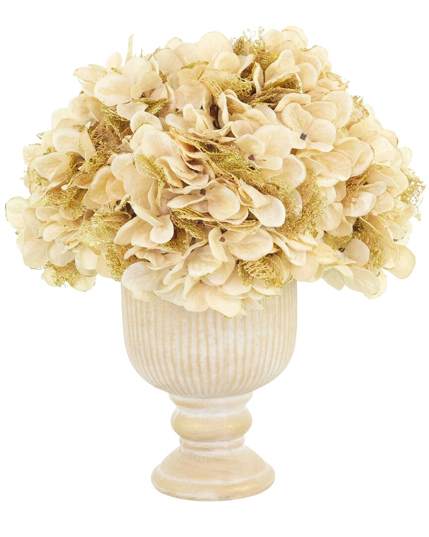 Creative Displays Handmade Glitter Holiday Hydrangeas In Pedestal Vase In Neutral