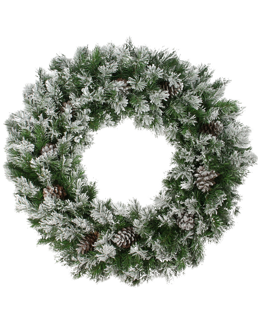 Northlight Flocked Angel Pine With Pine Cones Artificial Christmas Wreath