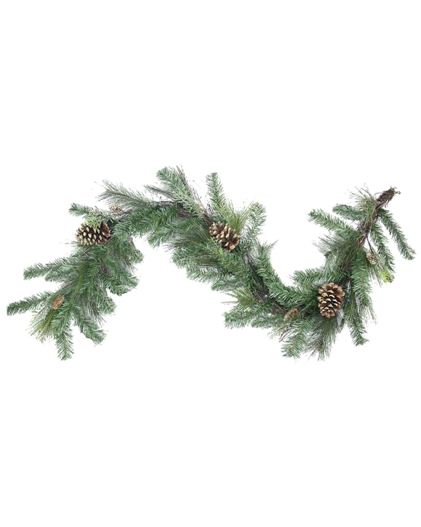 Northlight Artificial Mixed Pine With Pine Cones & Gold Glitter Christmas Garland