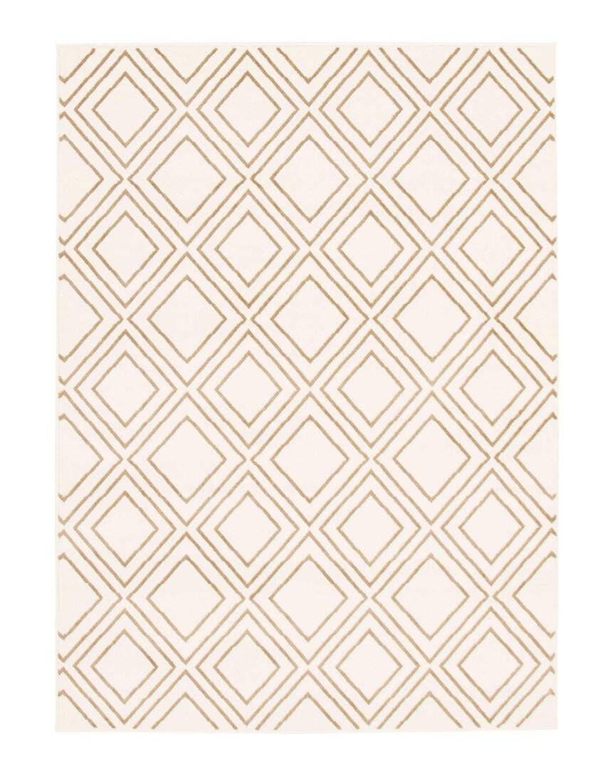Ecarpet Macy Geod Contemporary Geometric Rug In White