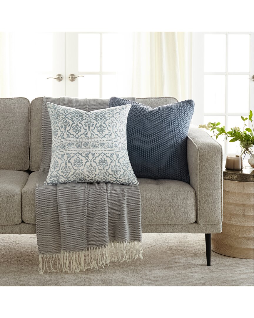 Home Collection Pack Of 2 Antique Floral Throw Pillows In Grey