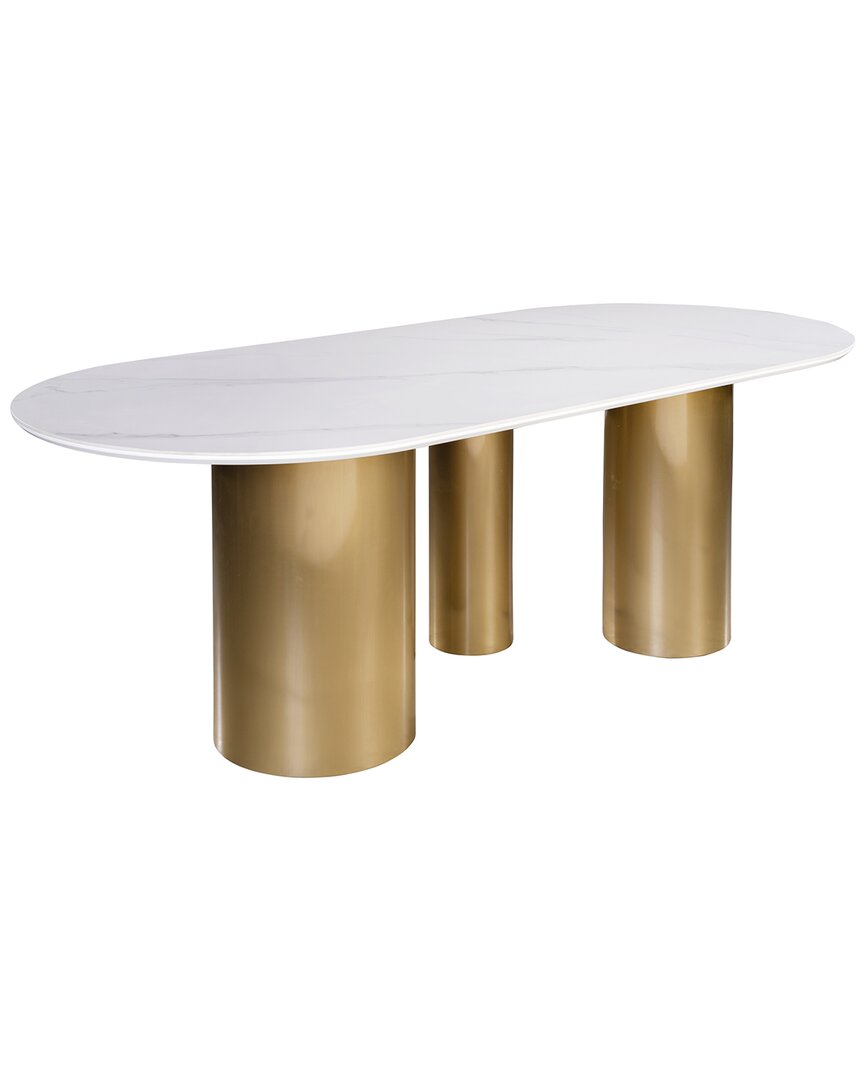 Statements By J Balmain Marble Top Oval Dining Table