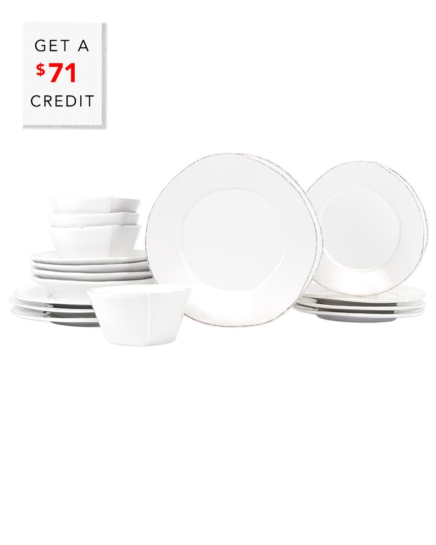 Vietri Lastra 18pc Place Setting With $71 Credit In White