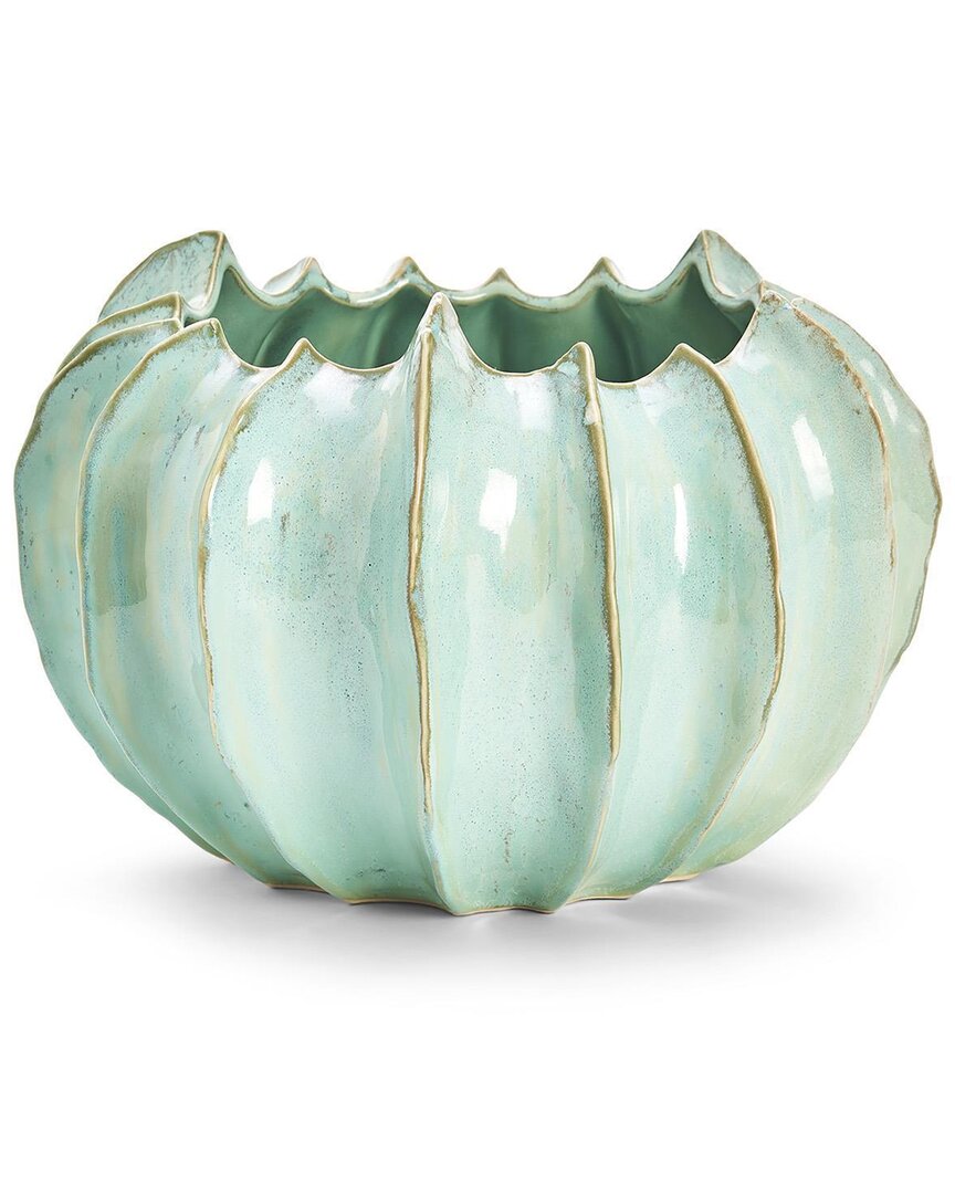 Two's Company Large Celadon Gourd Vase In Blue