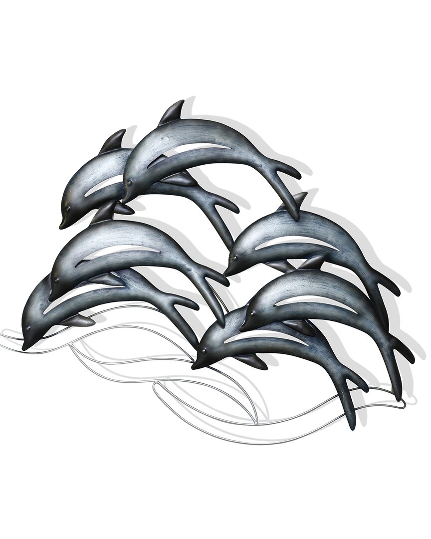 Stylecraft Amaia Dolphin School Metal Dolphins Wall Sculpture