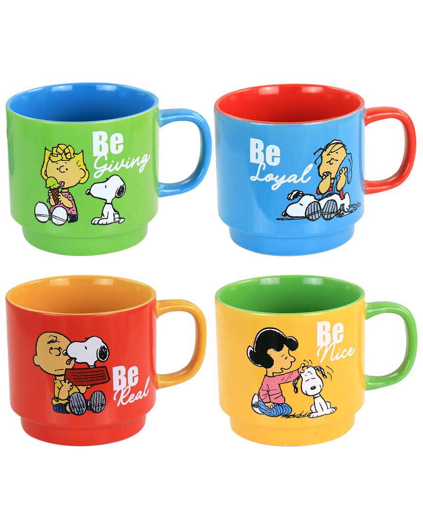 Shop Peanuts Classic 4pc Stackable Mug Set With Metal Stand