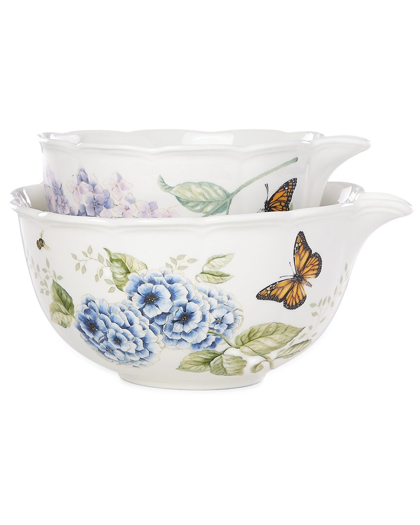 Lenox Butterfly Meadow 2pc Nesting Bowl Set In White