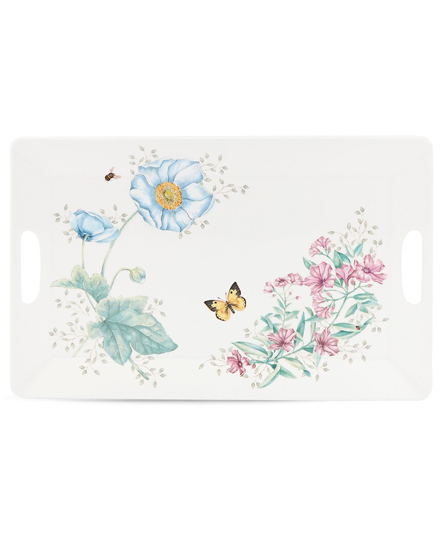 Lenox Butterfly Meadow Melamine Large Rectangular Serving Tray In White