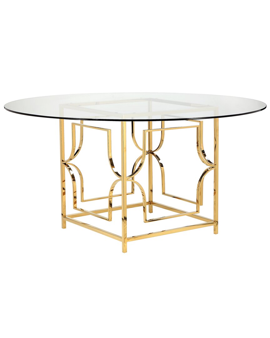 Shatana Home Edward Round Dining Table In Gold