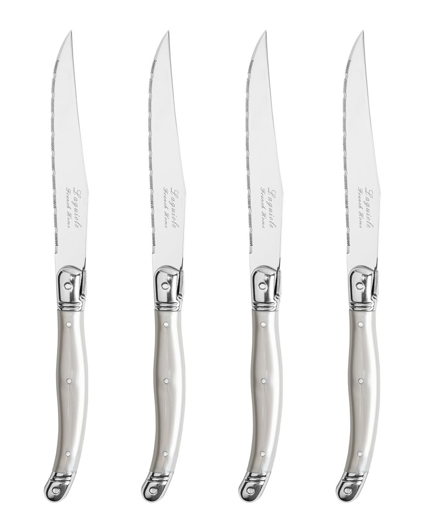 French Home Set Of 4 Laguiole Steak Knives In Metallic