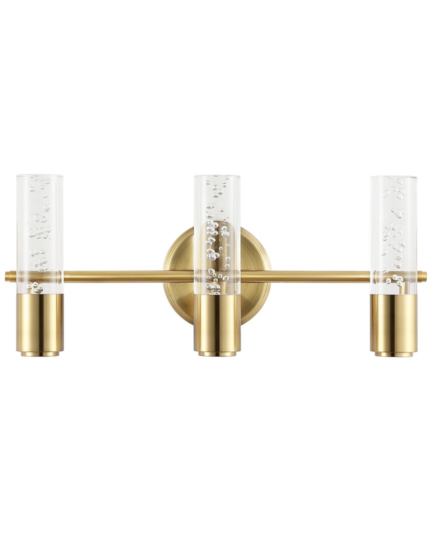 Jonathan Y Bolha Bubble 3-light Led Vanity In Brass