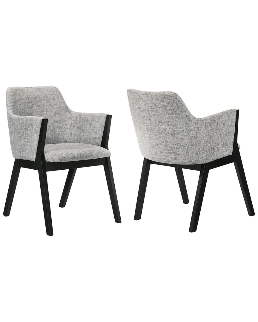 Armen Living Renzo Wood Dining Side Chairs, Set Of 2 In Gray