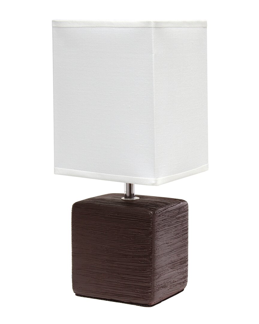Lalia Home Petite Faux Stone Table Lamp In White