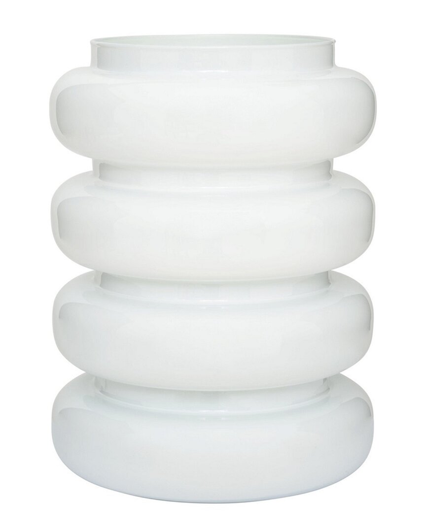 Bidkhome Vase Flower Recycled Glass Bulb In White
