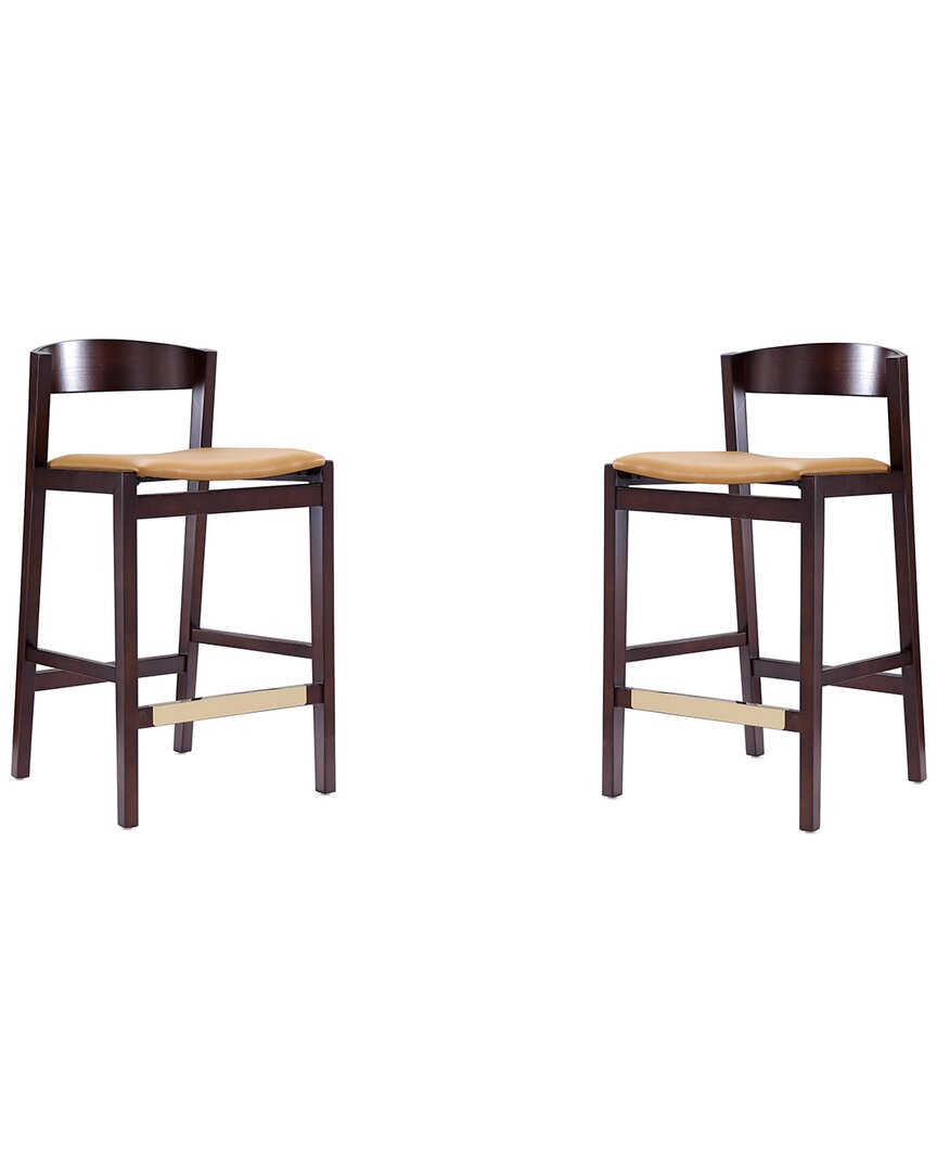 Manhattan Comfort Set Of 2 Klismos Counter Stools