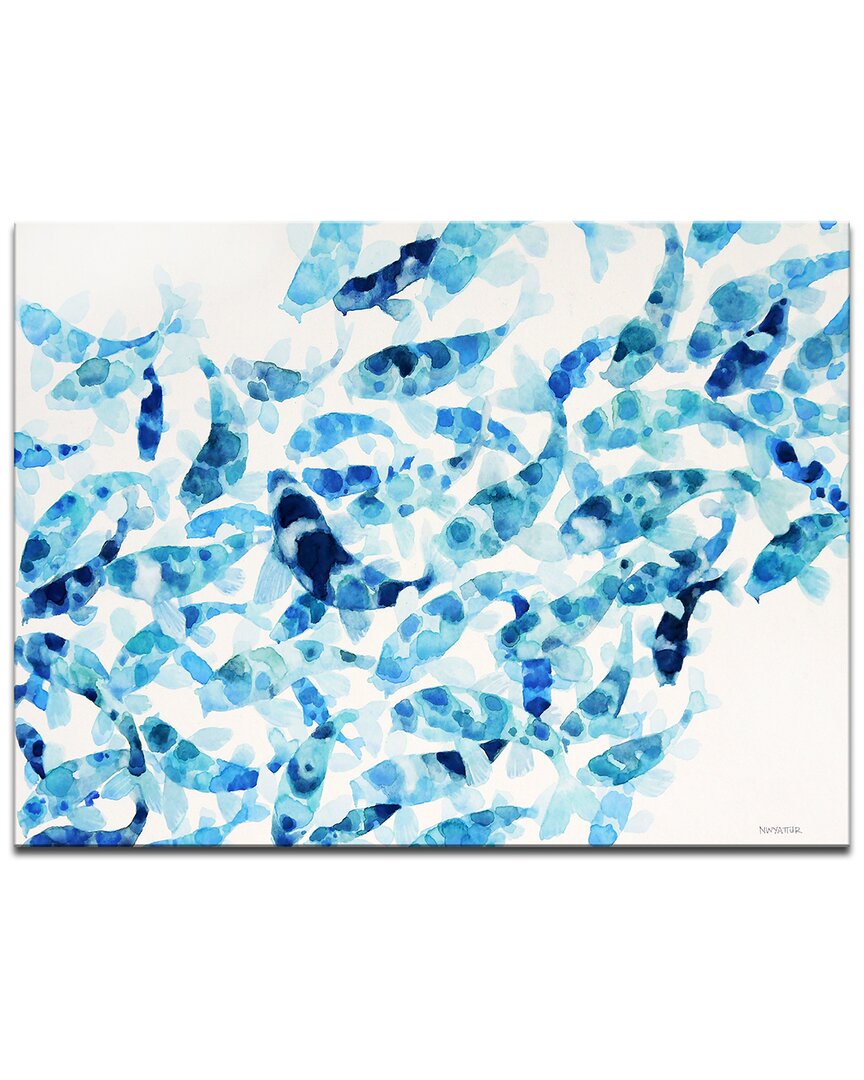 Ready2hangart Blue Koi Wrapped Canvas Wall Art By Norman Wyatt