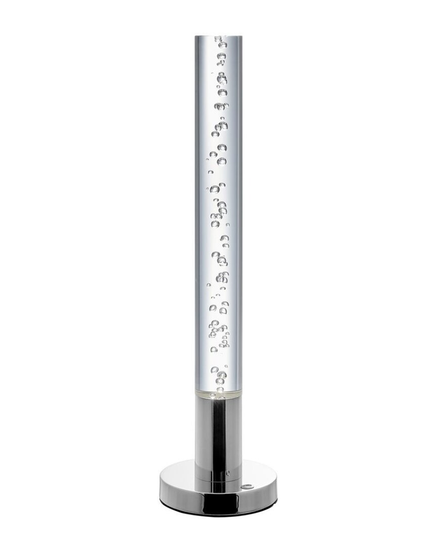 Shop Finesse Decor Acrylic Cylinder Led Table Lamp In Silver