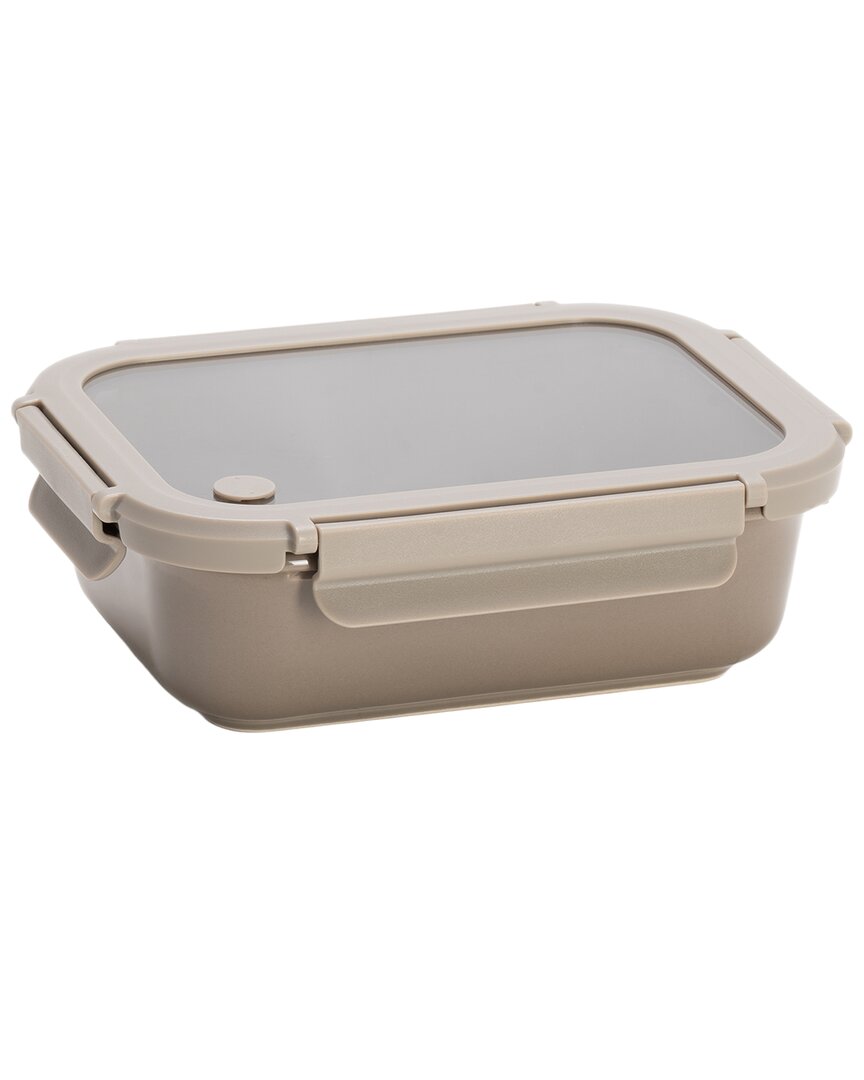 Genicook Large Grey Stoneware Container In Brown