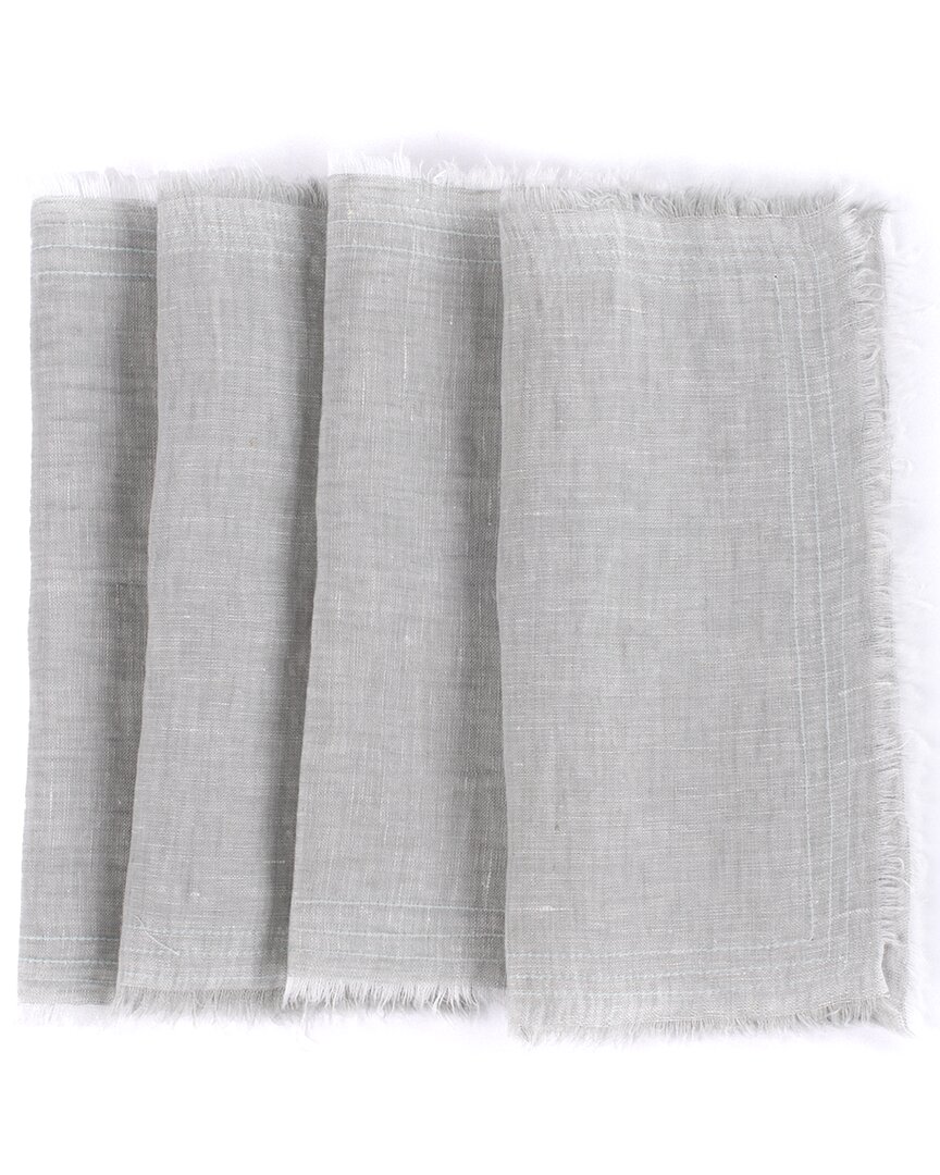Amity Home Set Of 4 Brisbane Linen Cocktail Napkins