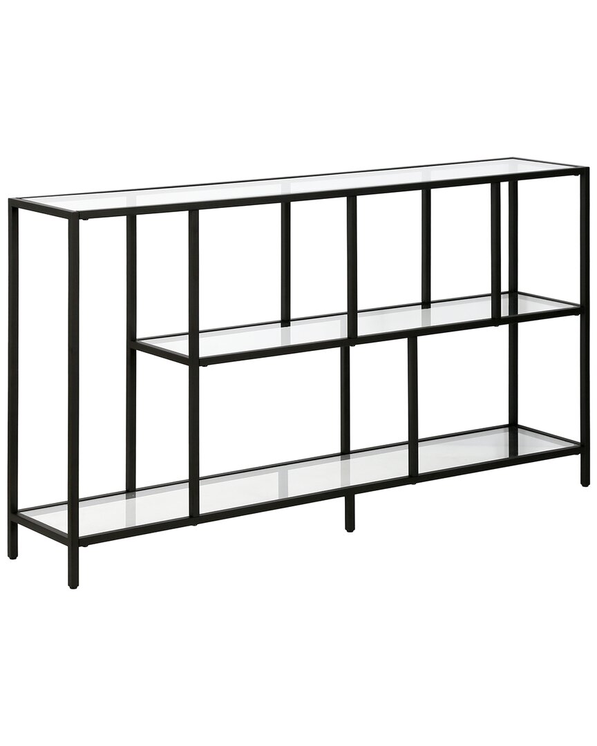 Shop Abraham + Ivy Winthrop 52in Rectangular Console Table With Glass Shelves In Black