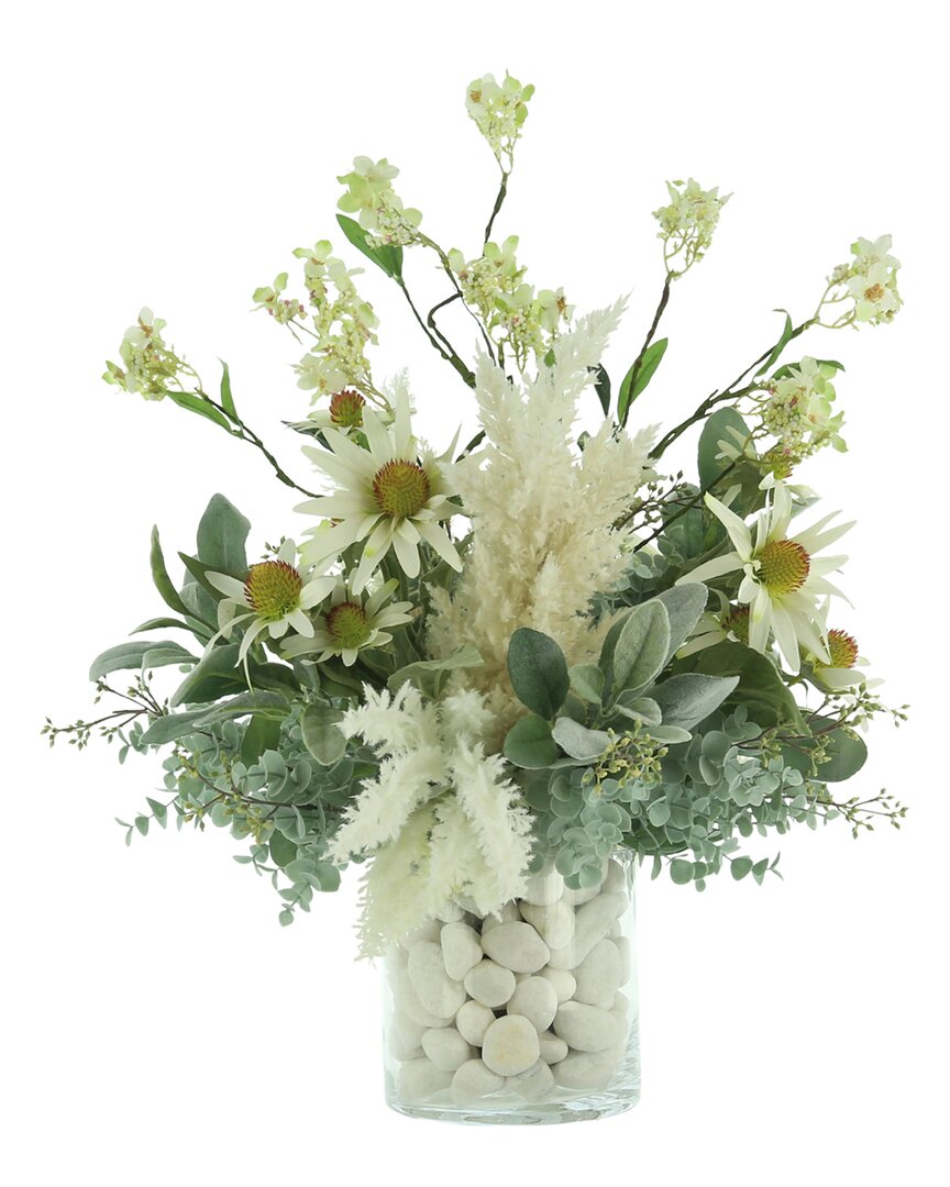 Creative Displays Daises & Pampas Floral Arrangement In White