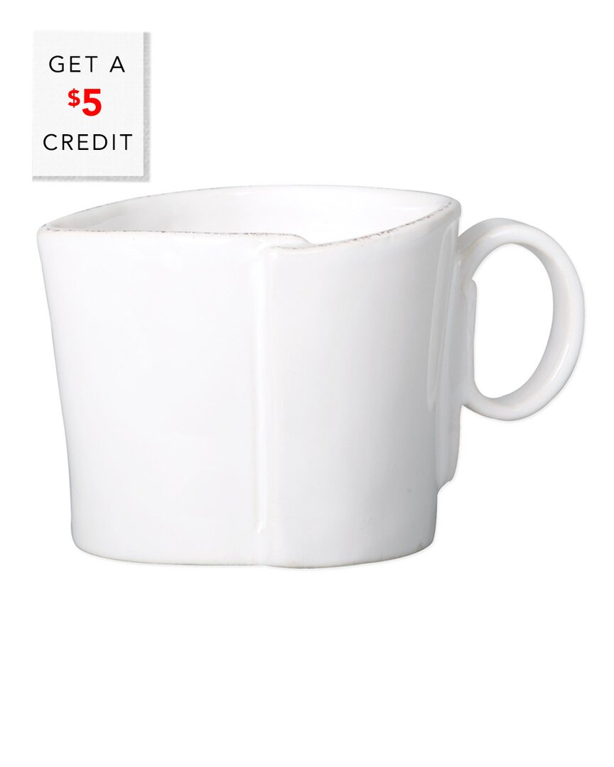 Vietri Lastra Creamer With $5 Credit In White