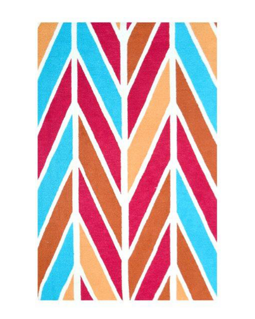 R16 Aruba Chevron Hand-made Contemporary Indoor/outdoor Rug
