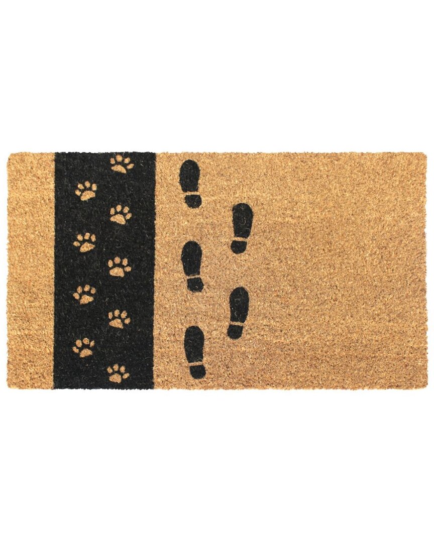 Rug Smith Black Paws Doormat In Natural