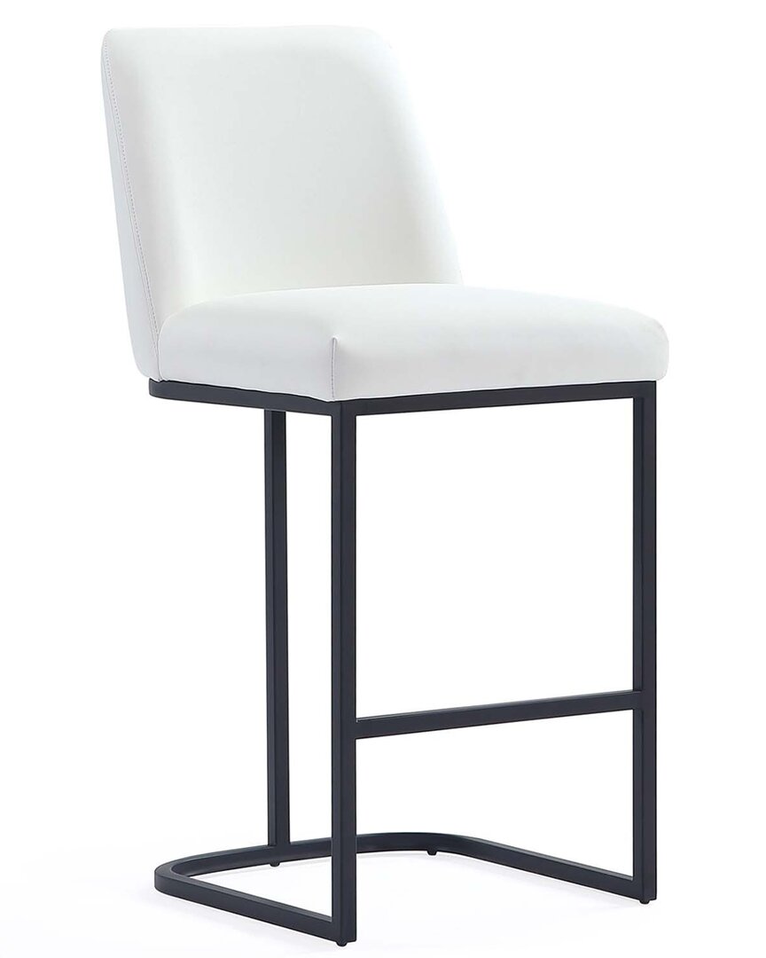 Manhattan Comfort Serena Modern Leatherette Upholstered Counter Stool In White
