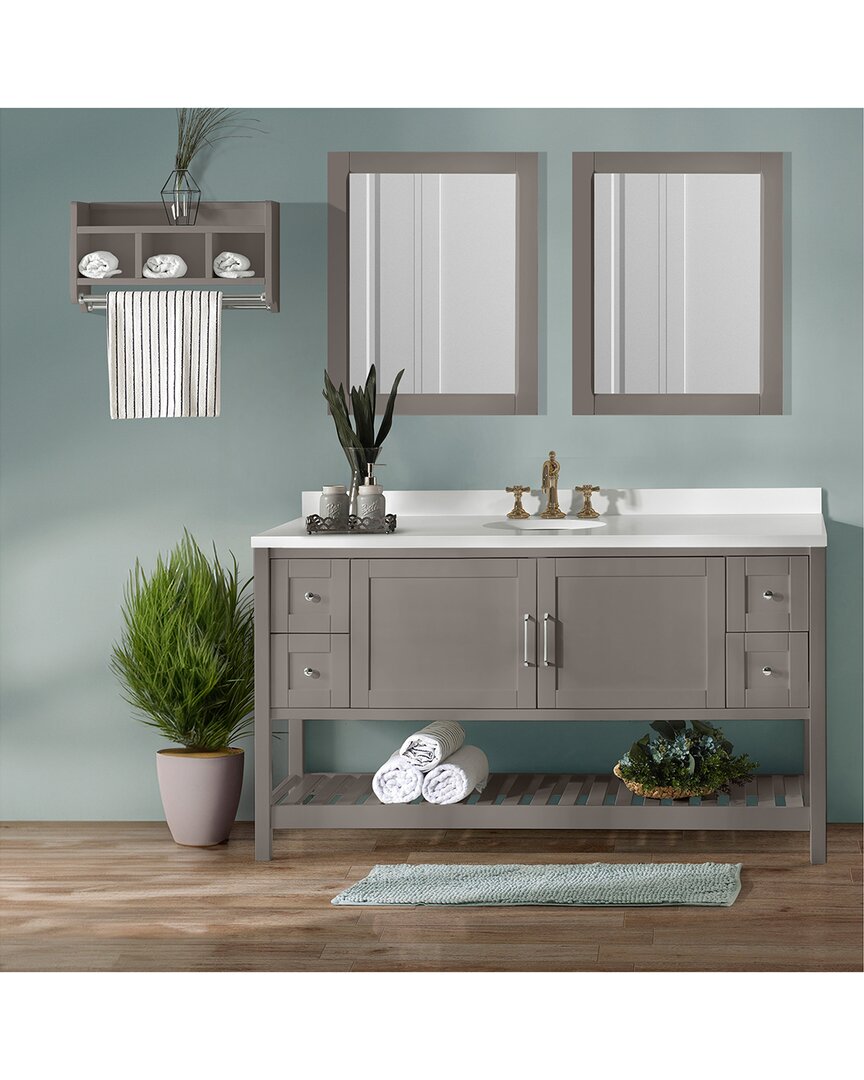 Alaterre Furniture Bennet 3pc Wooden Bathroom Vanity Set