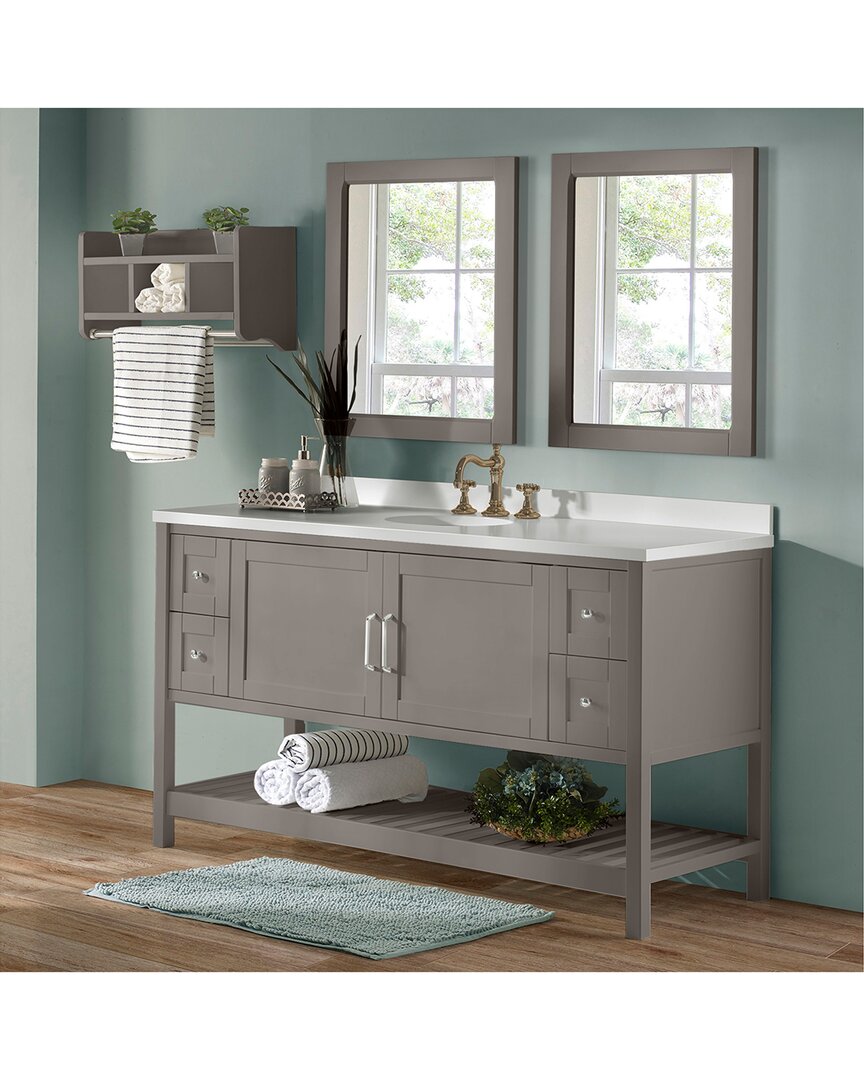 Alaterre Furniture Bennet 2pc Wooden Bathroom Vanity Set