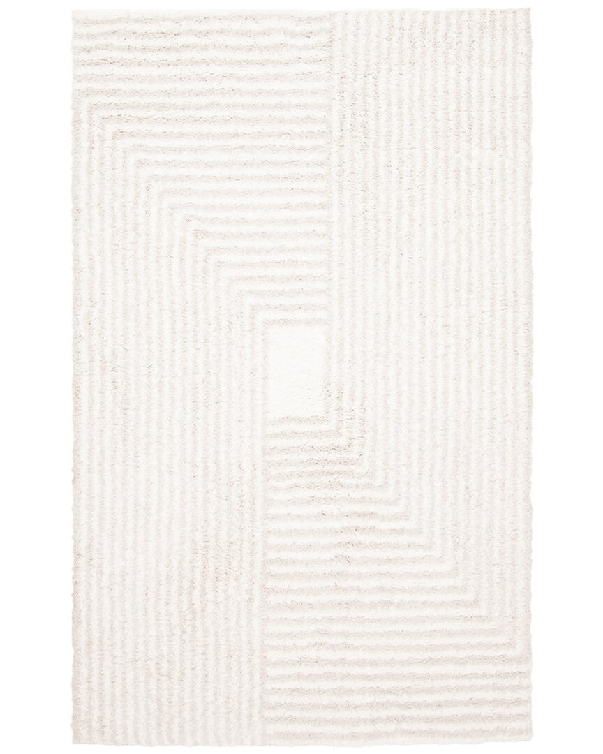Ecarpet Briggs Contemporary/modern Plush Area Rug In White