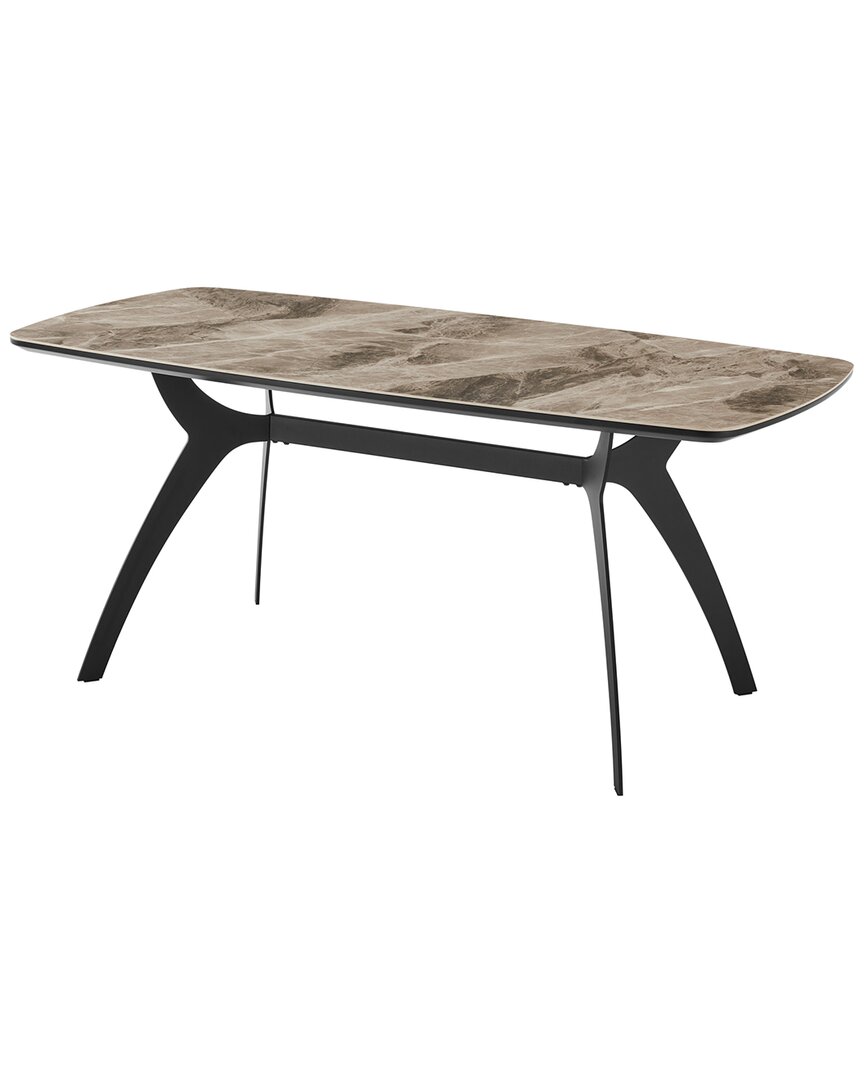 Armen Living Andes Ceramic And Metal Rectangular Dining Room Table
