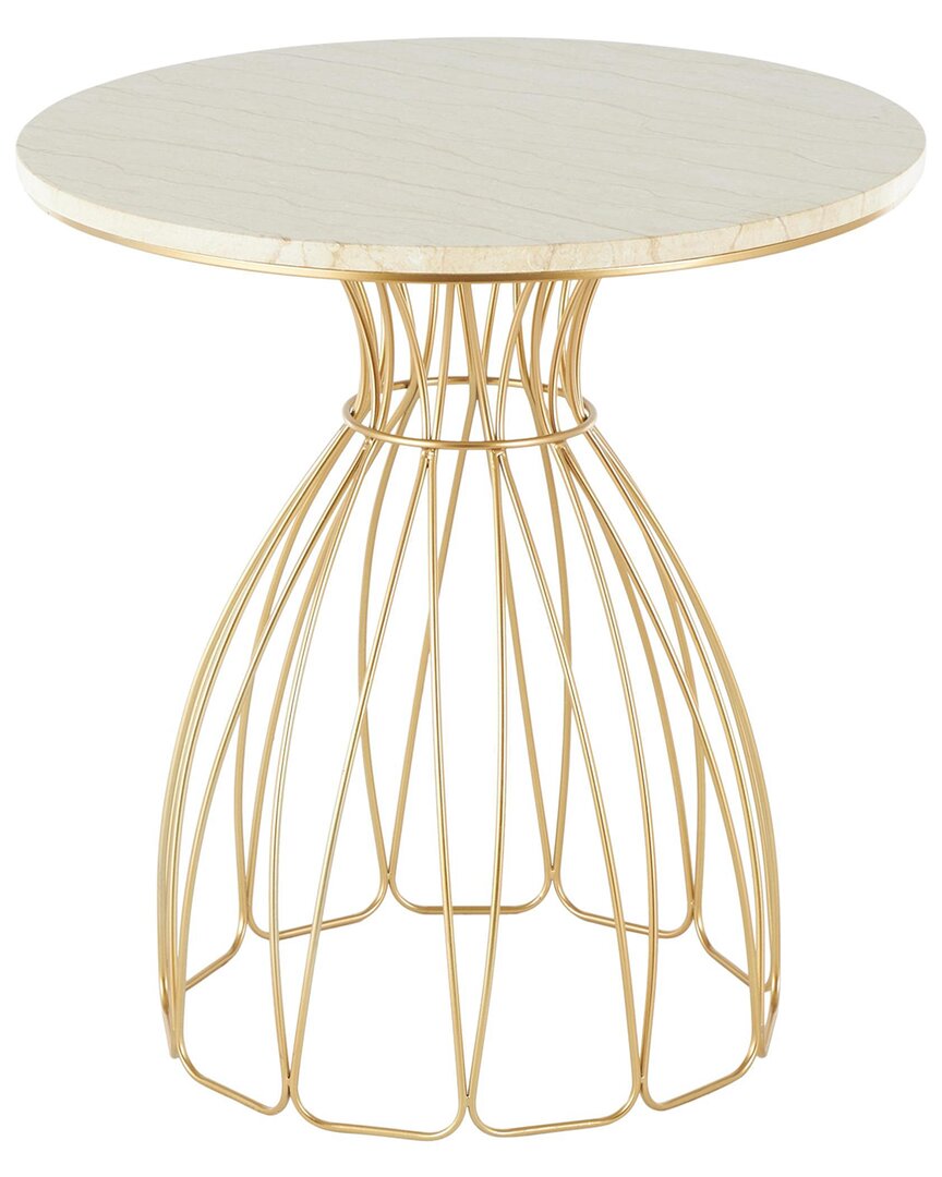 Peyton Lane Flower Accent Table With Marble Tabletop