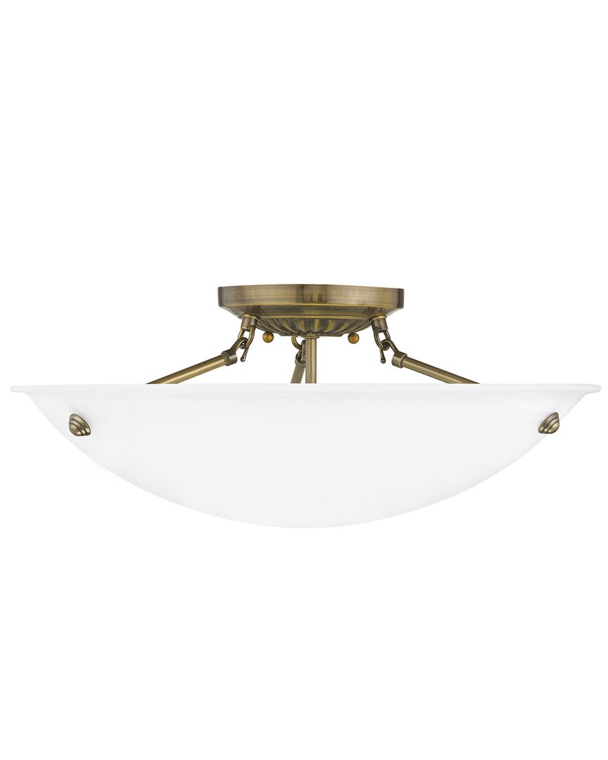 Livex Lighting Oasis 3-light Antique Brass Ceiling Mount