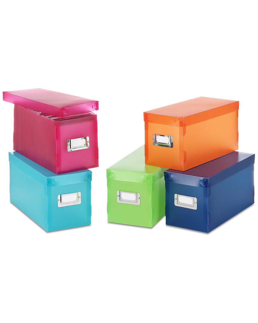 WHITMOR WHITMOR SET OF 5 MULTICOLOR PLASTIC STORAGE BOXES