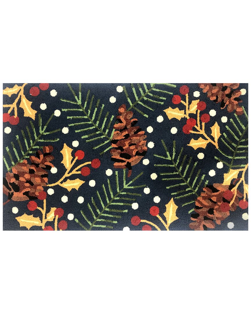 The Rug Market Happy Holly 30x48in Doormat In Indigo