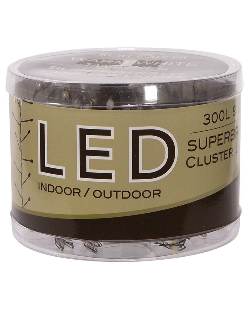 Kurt Adler 9.8ft 300-light Warm White Led Fairy Light Cluster Garland In White