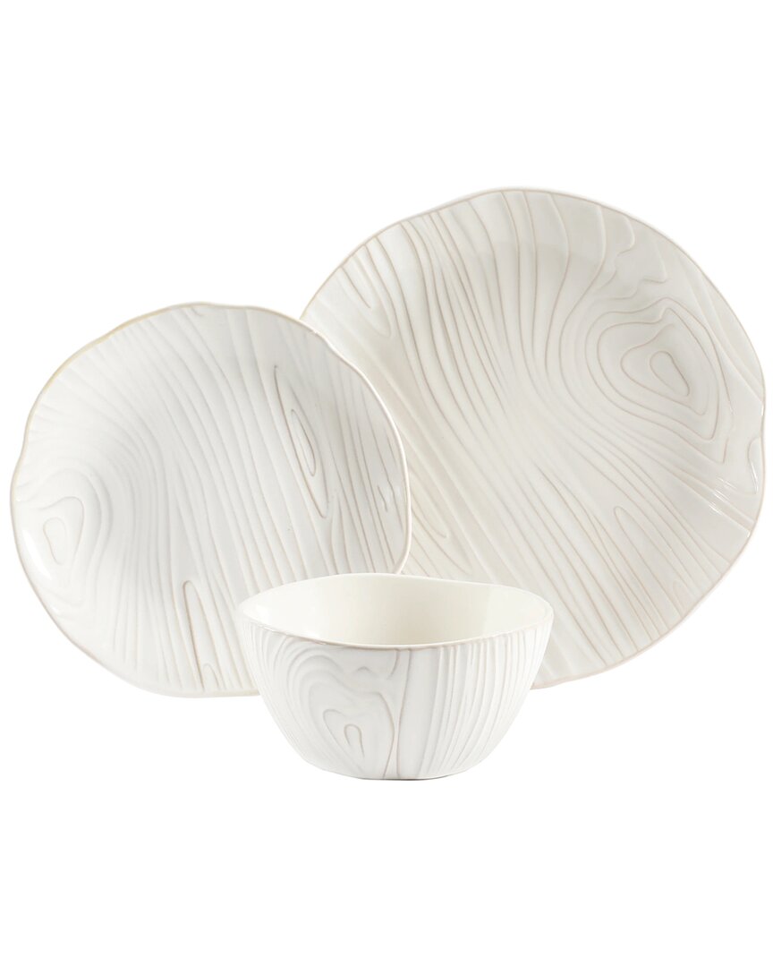 Martha Stewart Faux Bois 12pc Stoneware Dinnerware Set