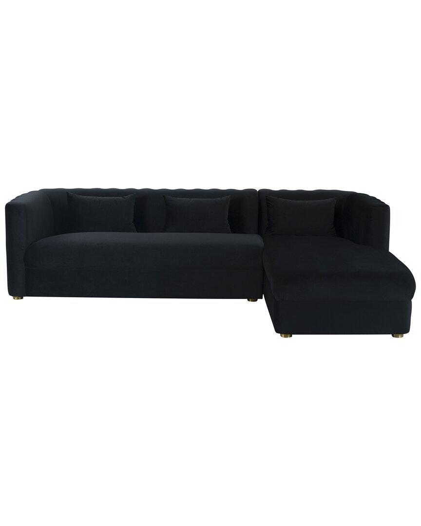 Tov Furniture Callie Black Right Velvet Sectional