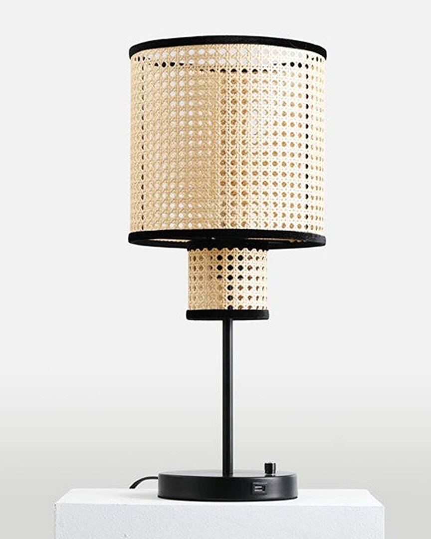 Vidalite Modern Bohemian Table Lamp With Usb Port