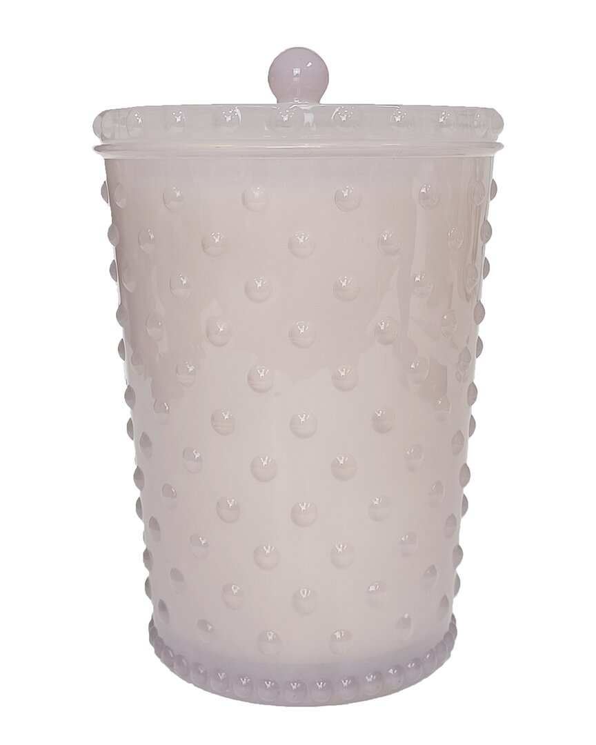 Simpatico 64 oz Grande White Flower Hobnail Glass Candle In Pink